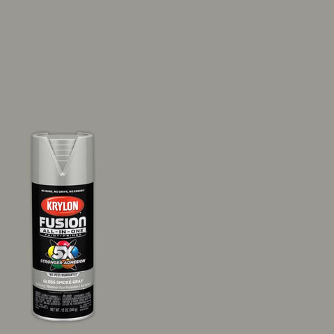 Krylon Fusion All-In-One Gloss Smoke Gray Paint+Primer Spray Paint 12 oz (Pack of 6)