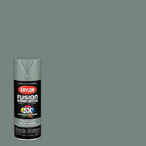 Krylon Fusion All-In-One Matte Pale Sage Paint+Primer Spray Paint 12 oz (Pack of 6)