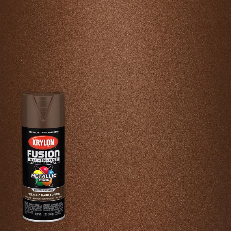 Krylon Fusion All-In-One Metallic Dark Copper Paint+Primer Spray Paint 12 oz (Pack of 6)