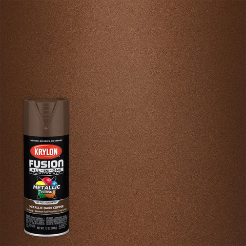 Krylon Fusion All-In-One Metallic Dark Copper Paint+Primer Spray Paint 12 oz (Pack of 6)