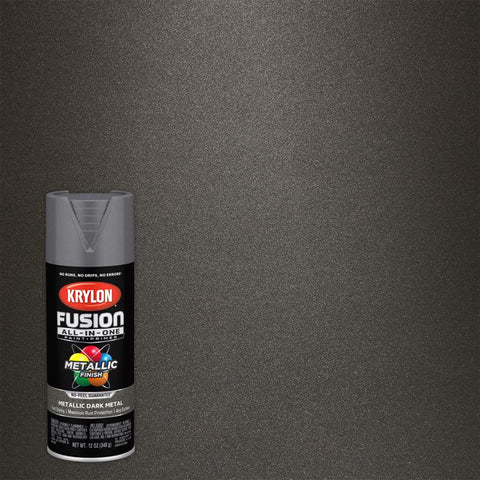 Krylon Fusion All-In-One Metallic Dark Metal Paint+Primer Spray Paint 12 oz (Pack of 6)