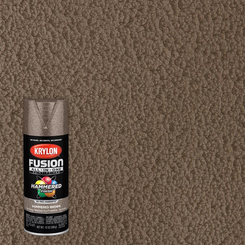 Krylon Fusion All-In-One Hammered Brown Paint+Primer Spray Paint 12 oz (Pack of 6)