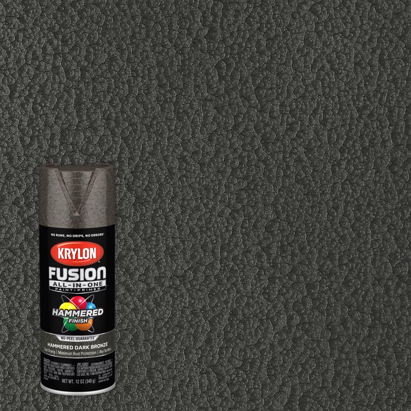 Krylon Fusion All-In-One Hammered Dark Bronze Paint+Primer Spray Paint 12 oz (Pack of 6)