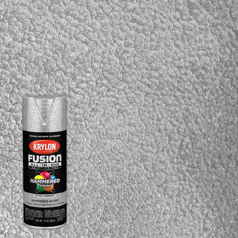 Krylon Fusion All-In-One Hammered Silver Paint+Primer Spray Paint 12 oz (Pack of 6)