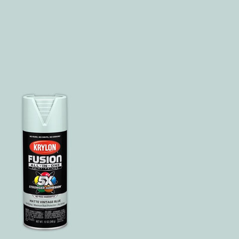 Krylon Fusion All-In-One Matte Vintage Blue Paint+Primer Spray Paint 12 oz (Pack of 6)