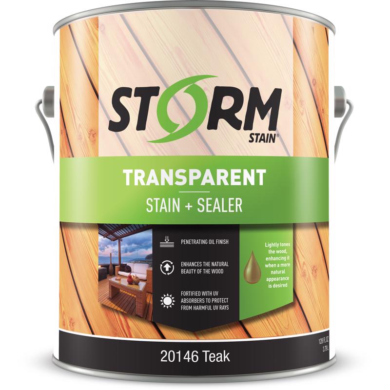 Storm System Transparent Teak Oil-Based Alkyd Exterior Stain 1 gal (Pack of 4)
