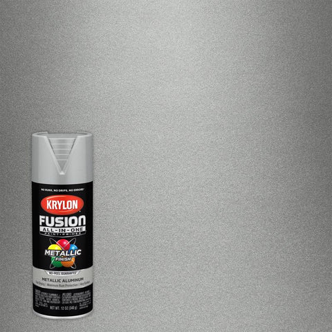Krylon Fusion All-In-One Metallic Aluminum Paint+Primer Spray Paint 12 oz (Pack of 6)
