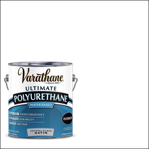 Varathane Ultimate Satin Crystal Clear Water-Based Polyurethane 1 gal (Pack of 2)