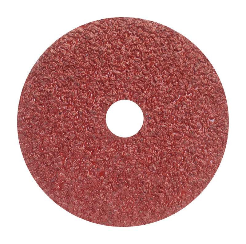 Disco de fibra Norton de 5 pulg., óxido de aluminio, montaje central F226/F240, grano 16, extra grueso, paquete de 25