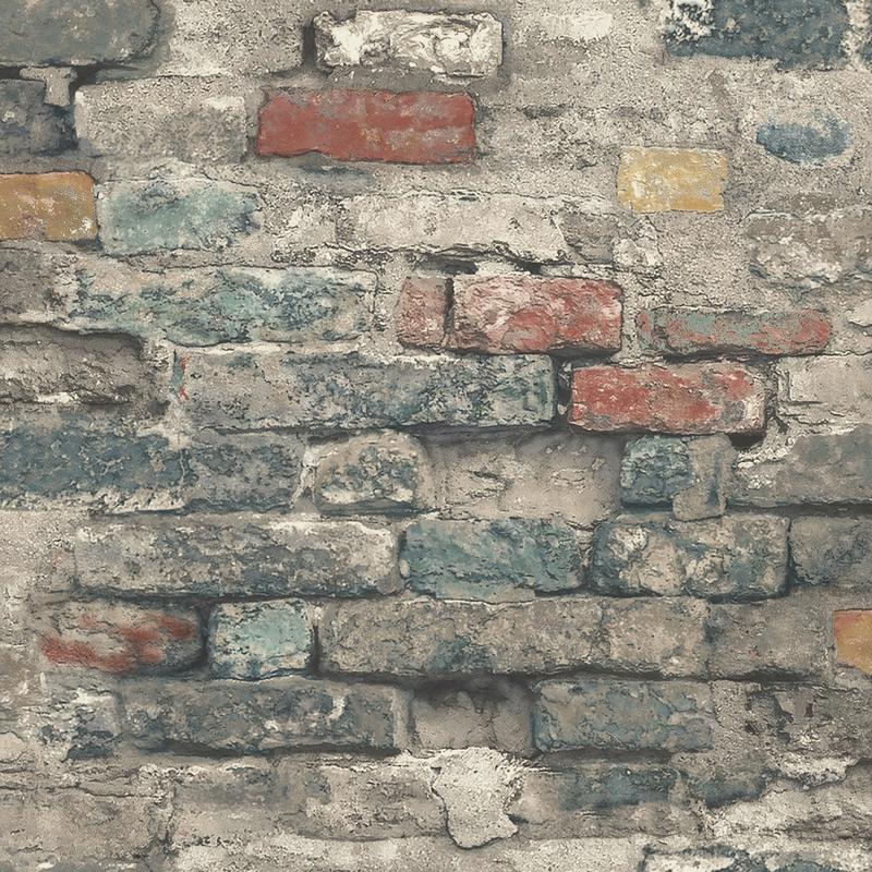 RoomMates 20.5 in. W X 16.5 in. L Brick Alley Peel and Stick Wallpaper (Pack of 4)