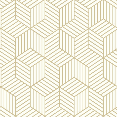 RoomMates 16.5 in. L Striped Hexagon Peel and Stick Wallpaper (Pack of 4)