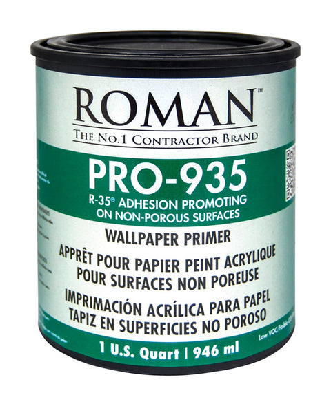 Roman R-35 Clear Water-Based Acrylic Wallcovering Primer 1 qt (Pack of 6)