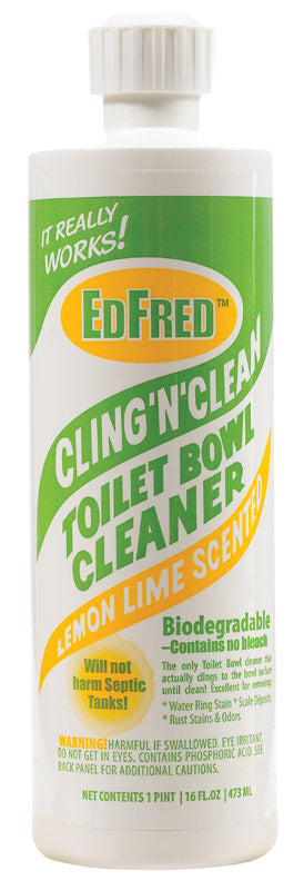 EdFred Cling 'N' Clean Lemon Lime Scent Toilet Bowl Cleaner 16 oz Liquid (Pack of 12)