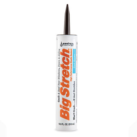 Sashco Big Stretch Dark Brown Elastomeric Acrylic Latex Door/Siding/ Window Caulk 10.5 oz (Pack of 12)