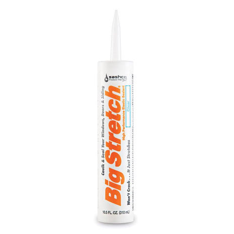 Sashco Big Stretch Clear Elastomeric Acrylic Latex Door/Siding/ Window Caulk 10.5 oz (Pack of 12)