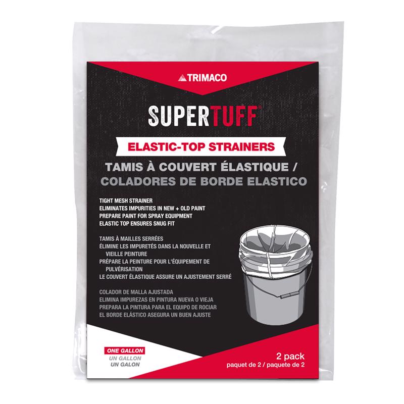 SuperTuff White Nylon Mesh Elastic Top Paint Strainer (Pack of 12)
