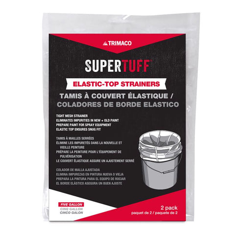SuperTuff White Nylon Mesh Elastic Top Paint Strainer (Pack of 12)