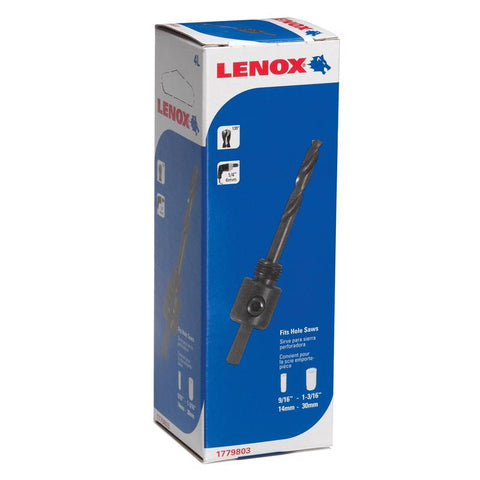 LENOX 5 in. L Hole Saw Mandrel 9/16 in. 1-3/16 in. 1/4 in. 3-Flat 1 pc