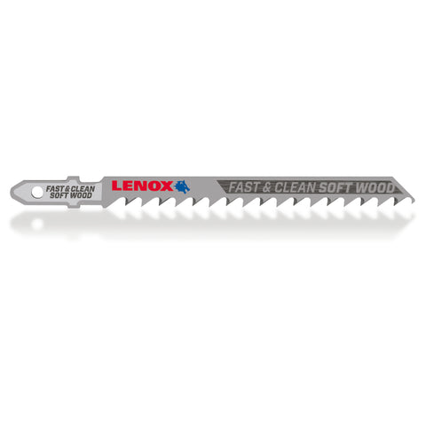 LENOX 4 in. Metal T-Shank Clean Soft Wood Jig Saw Blade 6 TPI 3 pc