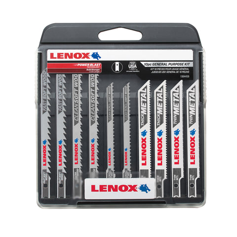 LENOX 4 - 5 in. Bi-Metal U-Shank General Purpose Jig Saw Blade Set Assorted TPI 10 pc