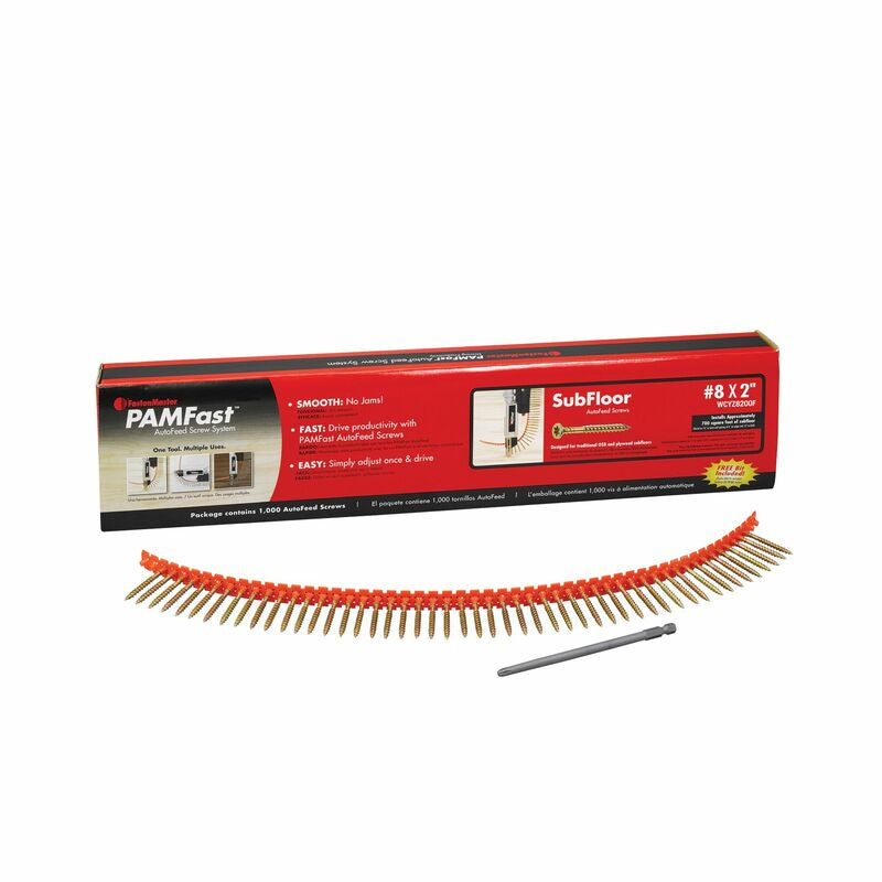 FastenMaster PAMFast No. 8 X 2 in. L Star Yellow Zinc Coarse Collated Subfloor Screws 1000 pk