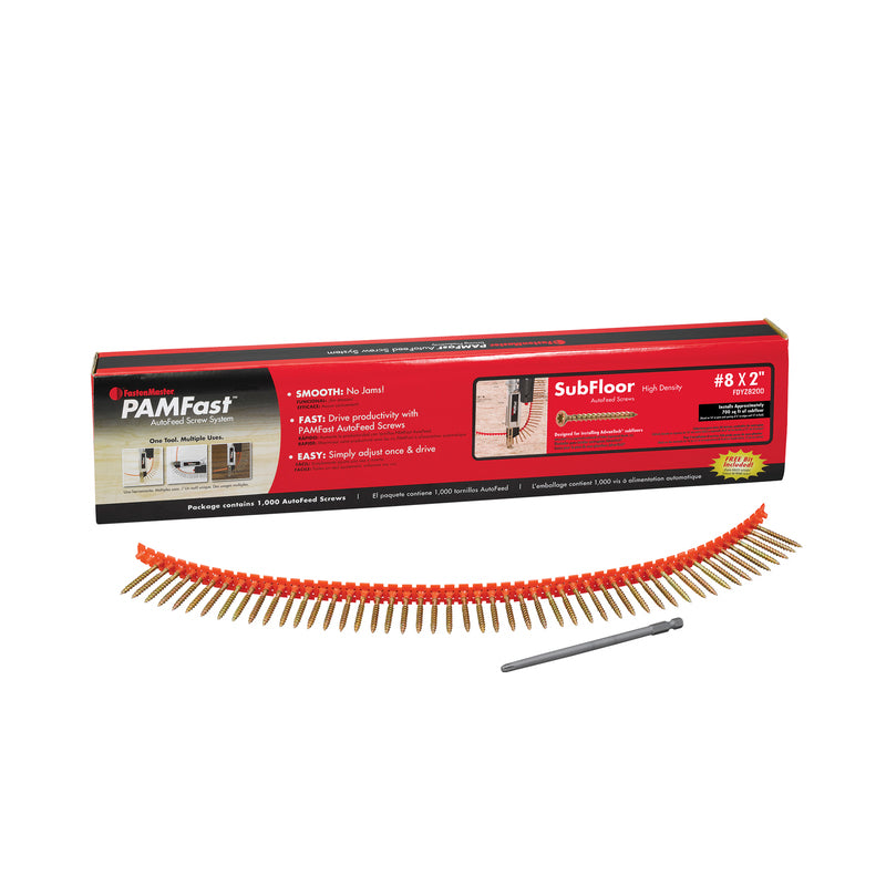 FastenMaster PAMFast No. 8 X 2 in. L Star Yellow Zinc Coarse Collated Subfloor Screws 1000 pk