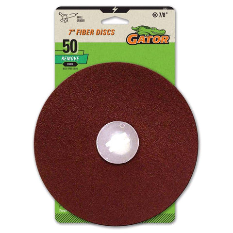 Gator 7 in. Aluminum Oxide Center Mount Fiber Disc 50 Grit Coarse 3 pk (Pack of 5)
