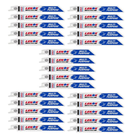 LENOX MULTIWOLF 6 in. Bi-Metal WAVE EDGE Reciprocating Saw Blade 10 TPI 25 pk