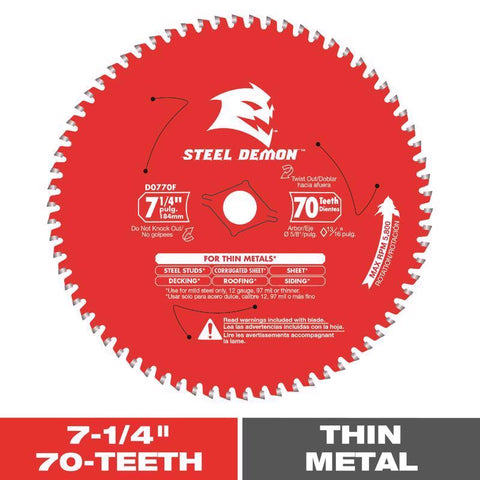 Diablo Steel Demon 7-1/4 in. D X 5/8 in. TiCo Hi-Density Carbide Ferrous Metal Saw Blade 70 teeth 1 (Pack of 5)