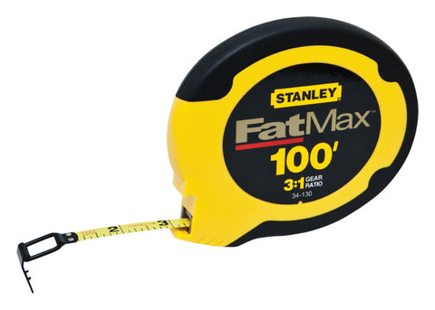 Stanley FatMax 100 ft. L X 0.38 in. W Compact Wide Blade Long Tape Measure 1 pk