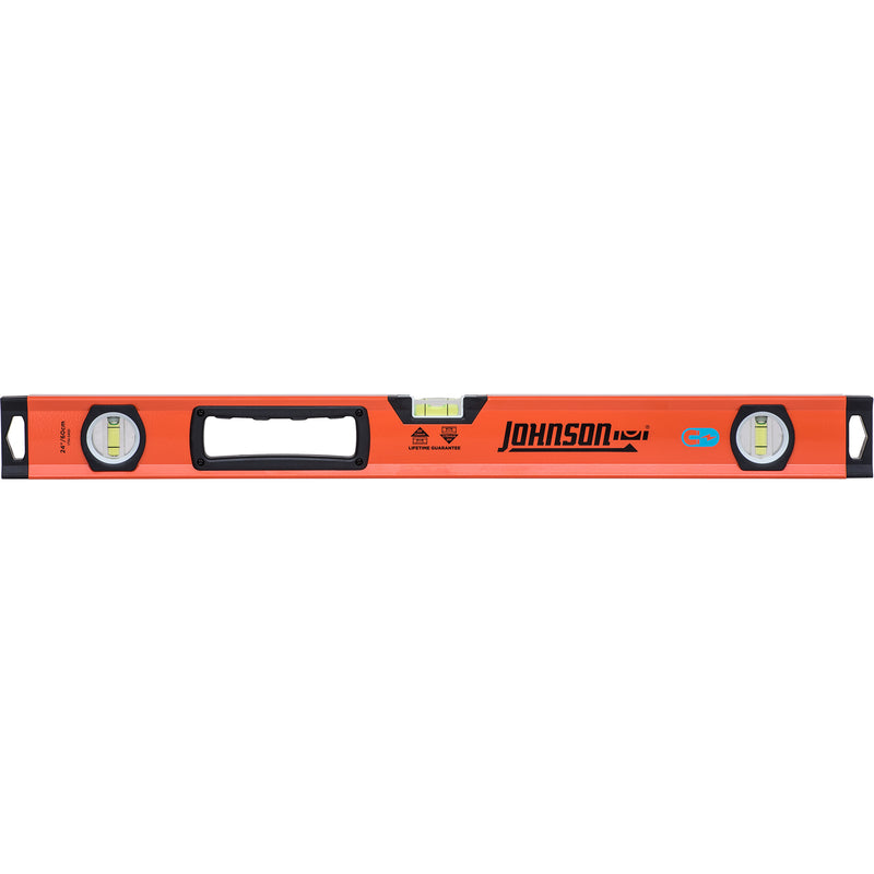Johnson 24 in. Aluminum Magnetic Box Level 3 vial (Pack of 2)