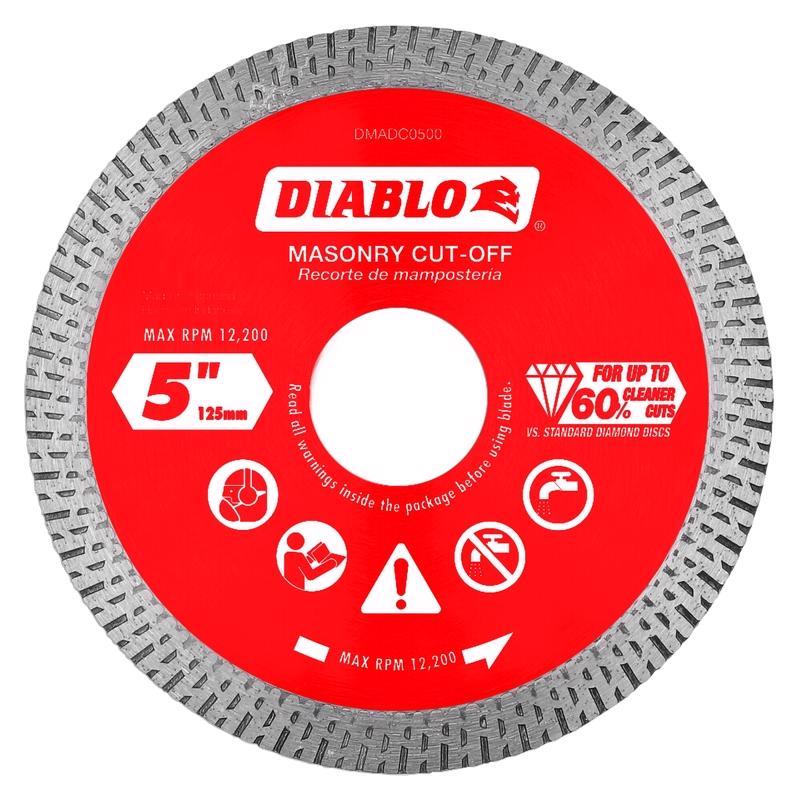 Diablo 5 in. D X 7/8 in. X .055 in. thick Diamond Masonry Cut-Off Disc 1 pk