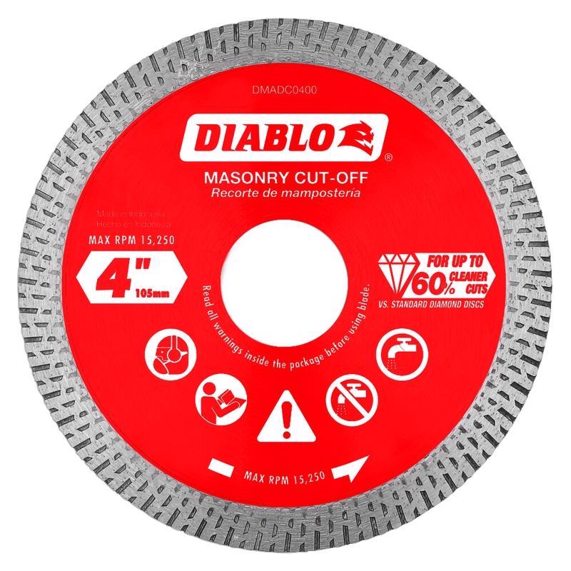 Diablo 4 in. D X 7/8 in. X .055 in. thick Diamond Masonry Cut-Off Disc 1 pk