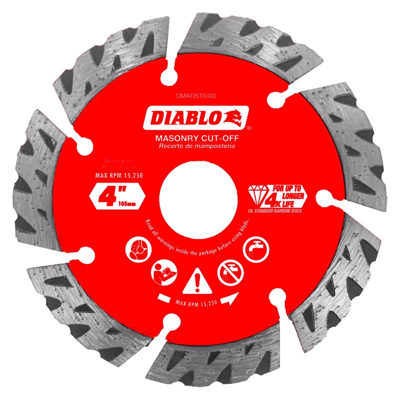 Diablo 4 in. D X 7/8 in. X .094 in. thick Diamond Segmented Turbo Masonry Cut-Off Disc