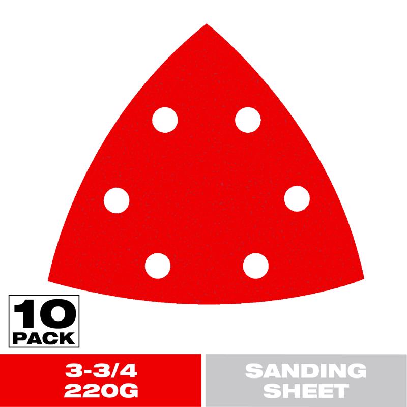 Diablo 3-1/2 in. Ceramic Blend Hook and Lock Triangle Sanding Sheets 220 Grit Ultra Fine 10 pk