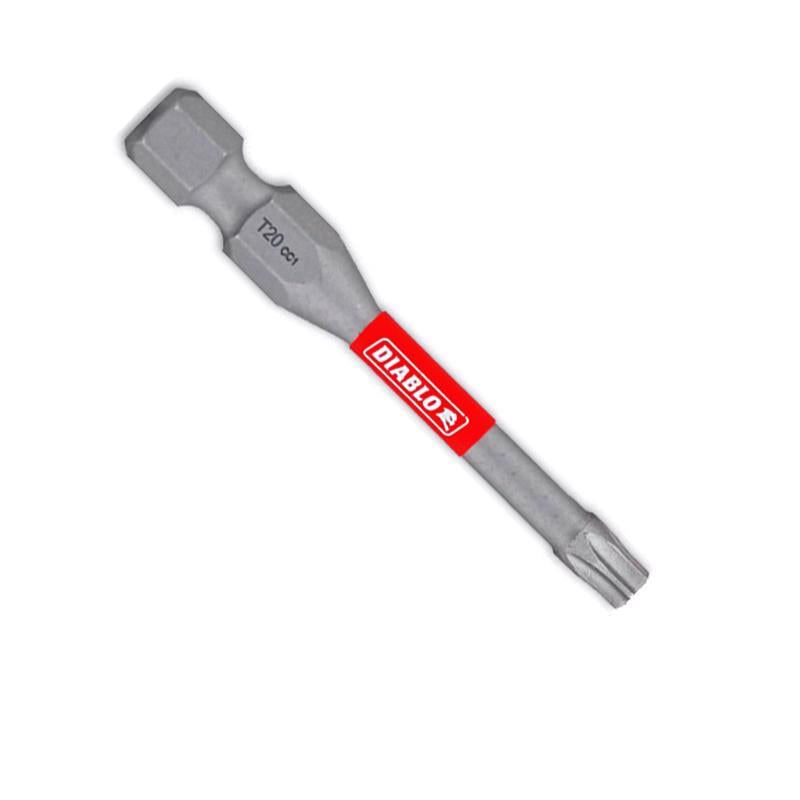 Punta de destornillador Diablo Torx #20 de 2 pulg. de largo, óxido negro, paquete de 5