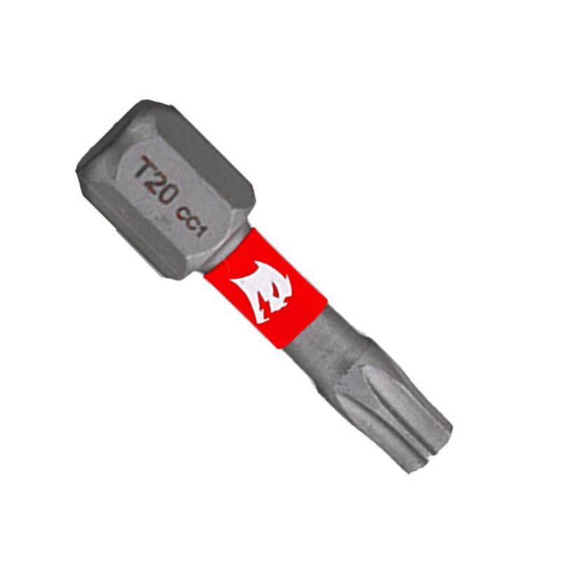 Punta de destornillador Diablo Torx #20 de 1 pulg. de largo, óxido negro, paquete de 5