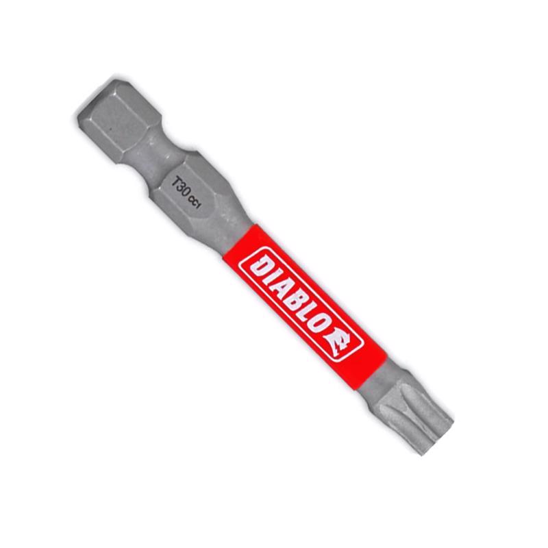 Punta de destornillador Diablo Torx #30 de 2 pulg. de largo, óxido negro, paquete de 5
