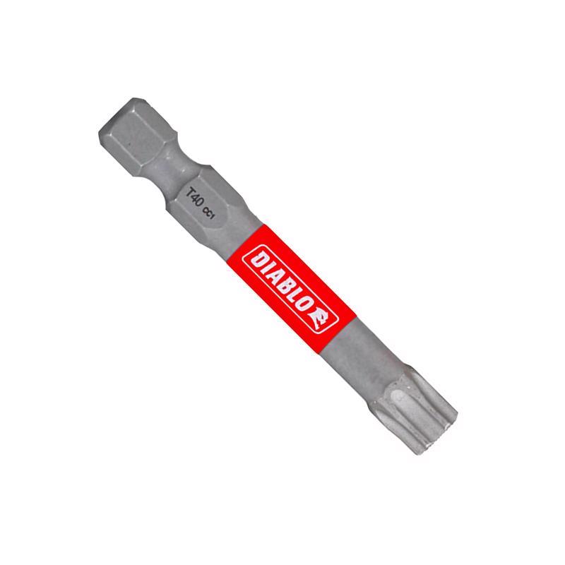 Punta de destornillador Diablo Torx #40 de 2 pulg. de largo, óxido negro, paquete de 5