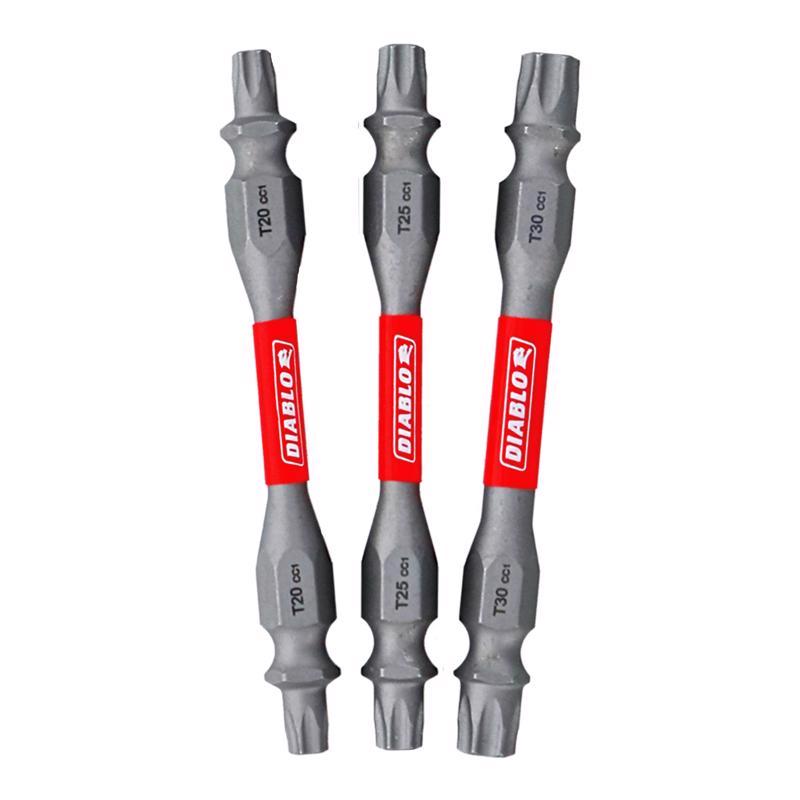 Diablo Torx 2-1/2 in. L Double-Ended Screwdriver Bit Set Black Oxide 3 pc