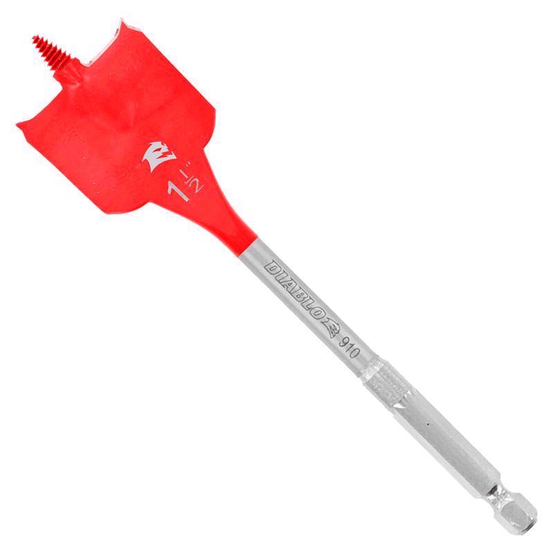 Diablo 1-1/2 in. X 6 in. L High Carbon Steel Clean Wood Spade Bit Hex Shank 2 pk