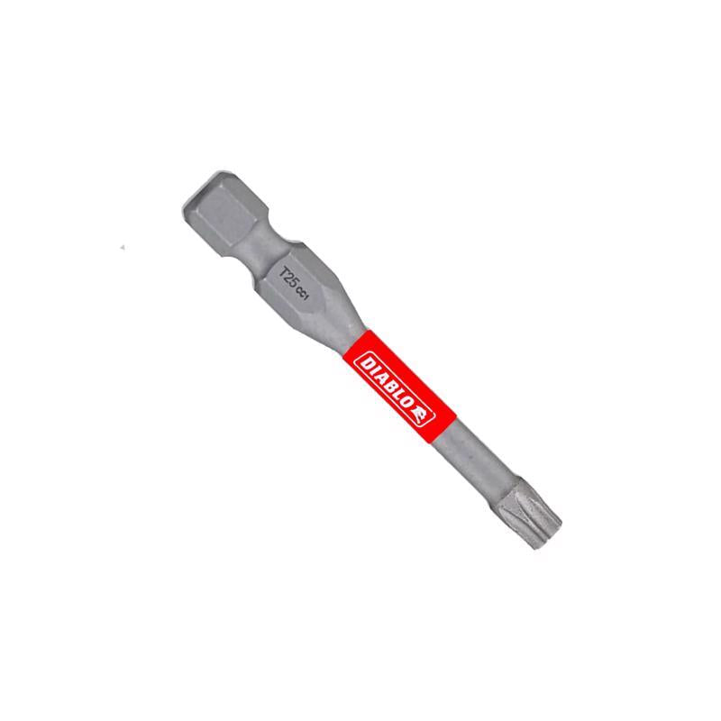 Punta de destornillador Diablo Torx #25 de 2 pulg. de largo, óxido negro, 5 piezas