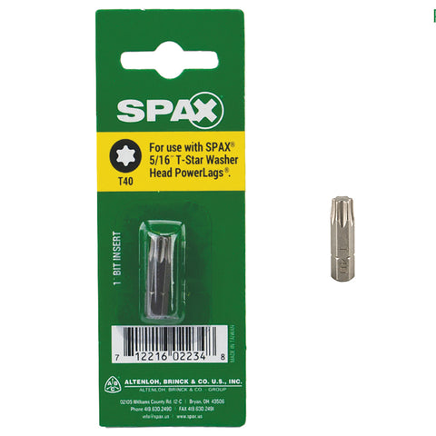 SPAX T-Star Washer T40 X 1 in. L Driver Bit Steel 1 pc (Pack of 10)