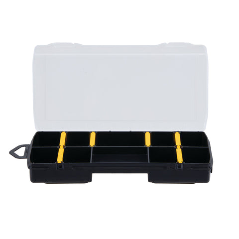 STANLEY 8.25 in. Organizer with Clear Lid Black/Yellow