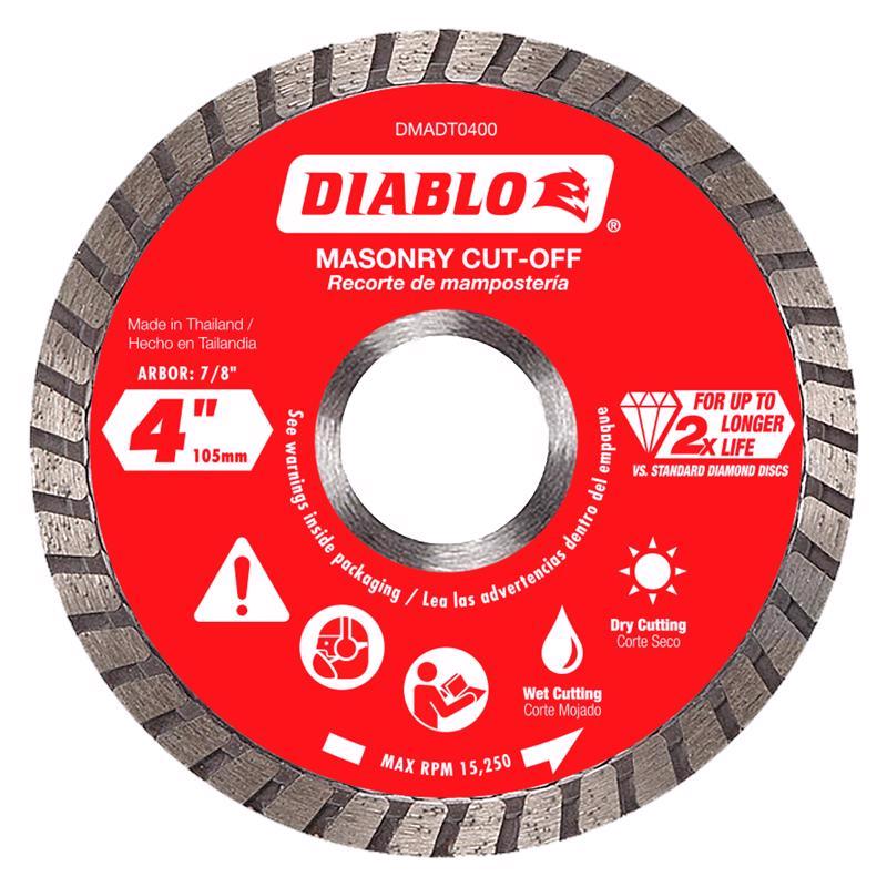 Diablo 4-1/2 in. D X 7/8 in. X .08 in. thick Diamond Masonry Cut-Off Disc 1 pk