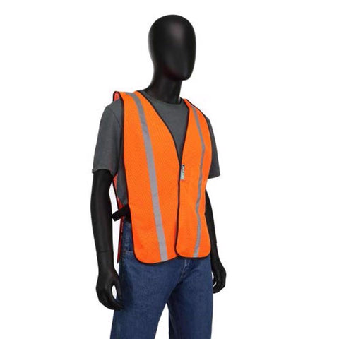 Safety Works Reflective General Purpose Safety Vest Hi-Viz Orange One Size Fits Most (Pack of 3)