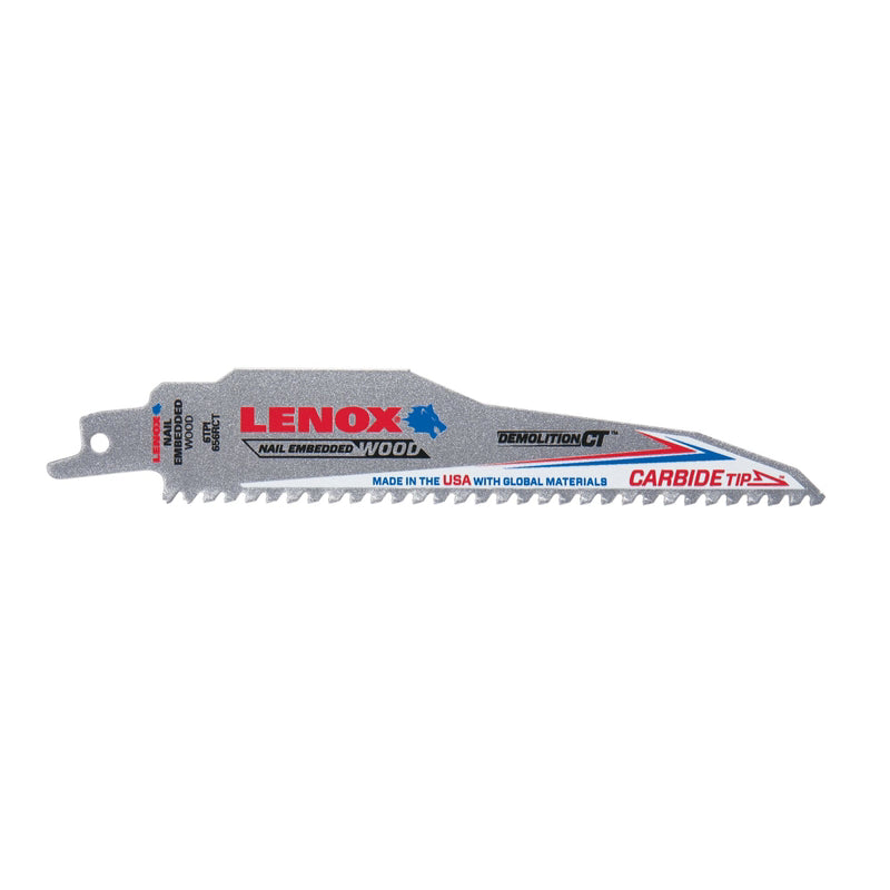 LENOX Demolition CT 6 in. Carbide Tipped Reciprocating Saw Blade 6 TPI 1 pc