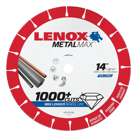 LENOX MetalMax 14 in. D X 1 in. X .130 in. thick Diamond/Metal Cut-Off Wheel 1 pc