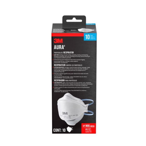 3M Aura N95 Dust Protection Particulate Respirator 9205+ White 10 pk