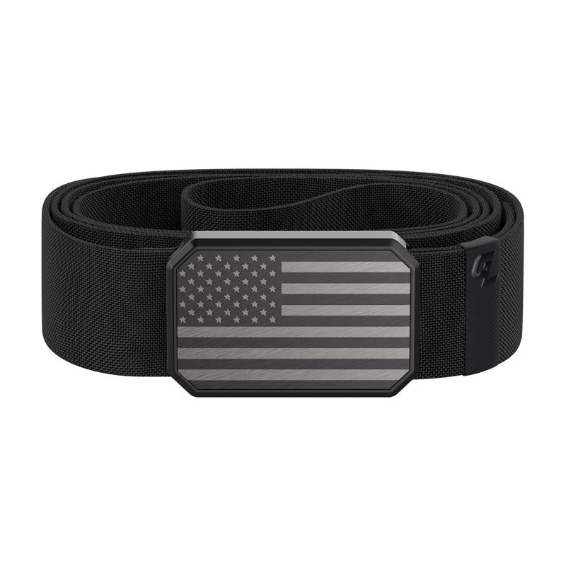 Cinturón negro con bandera estadounidense Groove Life, 50 pulg.